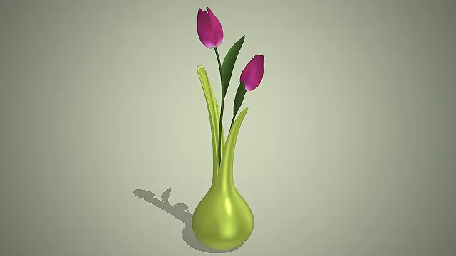 玫红色郁金香花艺  艺术装饰  桌面艺术摆件  前卫造型