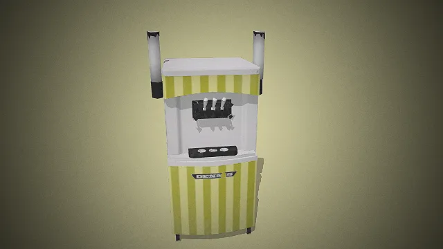 一个复古风格的商用软冰淇淋机3D模型
