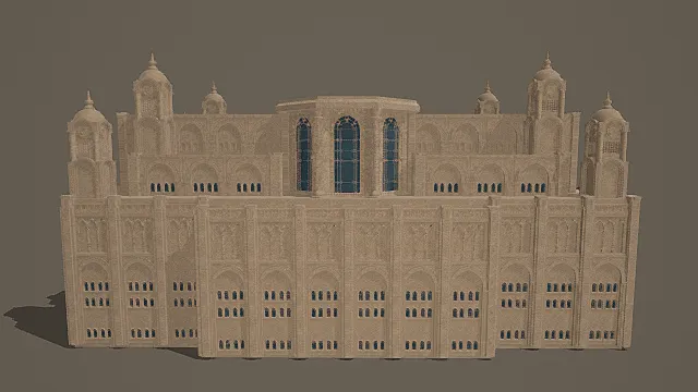 宏伟伊斯兰风格大型公共建筑3D模型