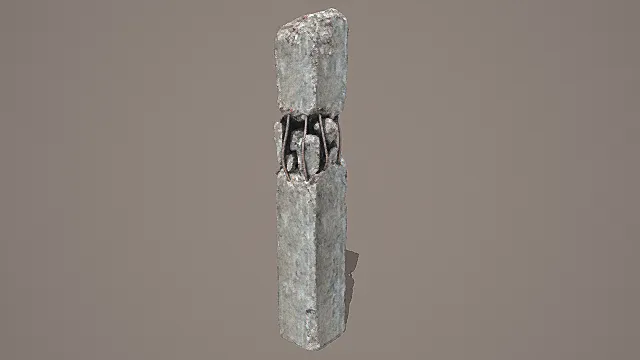 废墟风格断裂混凝土构件3D模型