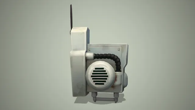 绿色的打铃机器，写实风格制作