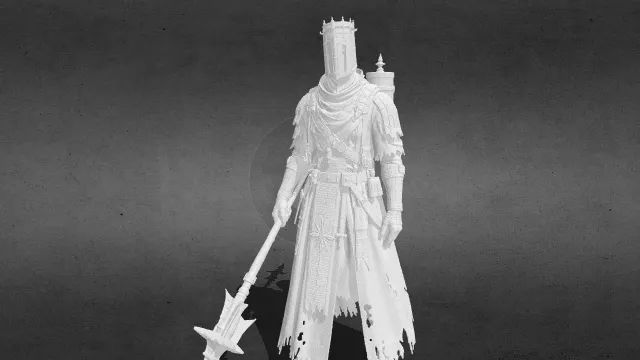 壕沟十字军士兵枪兵stl.stl