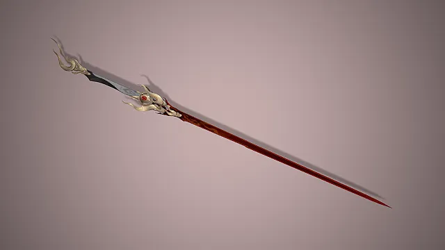 赤焰流火长剑  东方仙侠风  红金渐变剑刃  红宝石