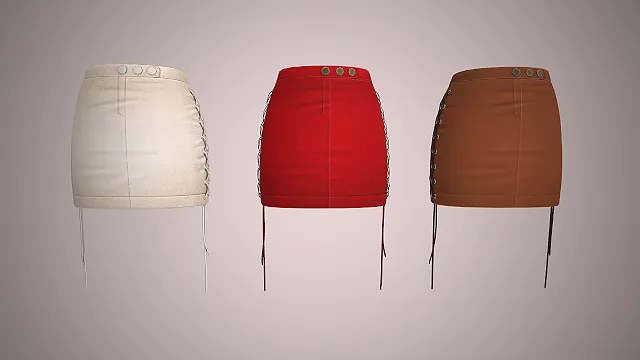 超短裙  服装模型  交叉绑带设计  高腰A字