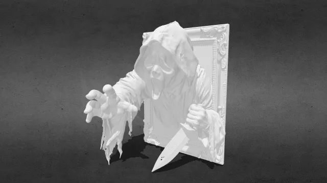 鬼脸 3D恐怖画框效果STL.stl