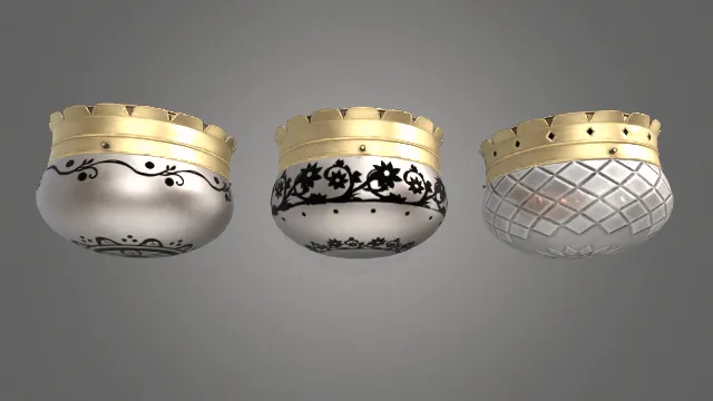 1930年代嵌入式磨砂玻璃罩吸顶灯