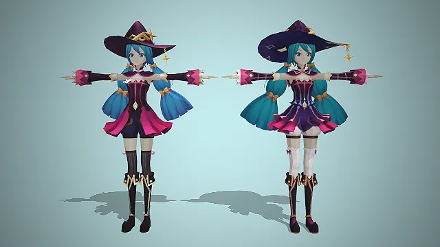 初音未来魔女  虚拟歌姬  葱绿双马尾  魔女帽  虚拟偶像