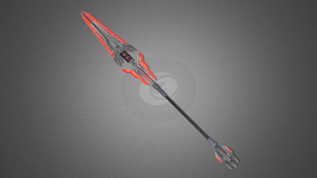 赤焰长枪  能量刃  科幻长柄  科技感