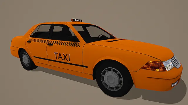 卡通风格出租车3D模型