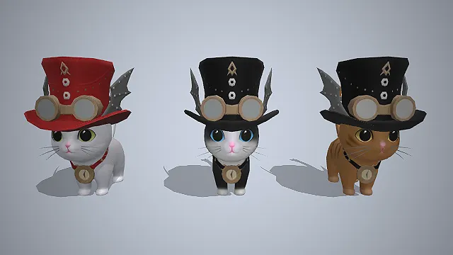 蒸汽朋克猫  护目镜  幻想生物  宠物随从