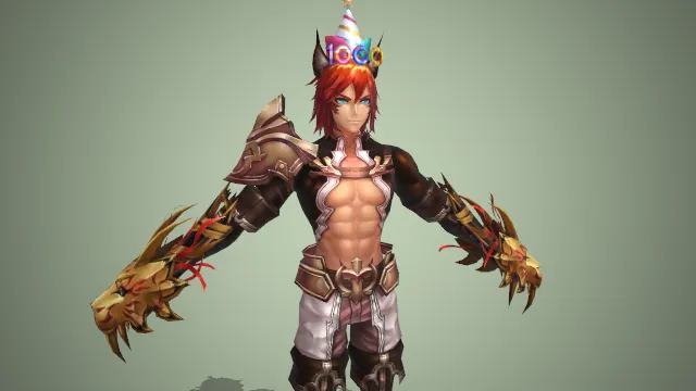 写实风格兽耳龙头臂铠战士角色 3D 模型 游戏角色道具素材