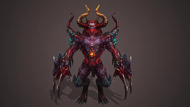 妖界焚狱魔窟烬魂魔角妖尊模型