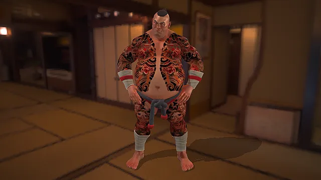 相扑手角色  日式传统纹身  肌肉壮汉  卡通渲染