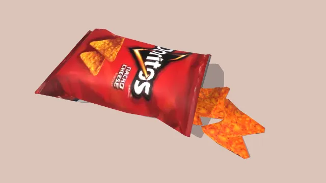 红色包装多力多芝士味零食薯片