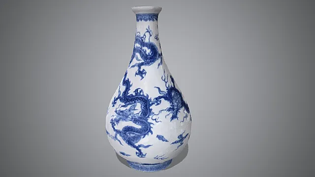 青花龙纹玉壶春瓶模型