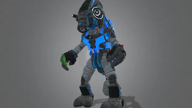 变色龙戴头盔的狙击手拟人角色动画