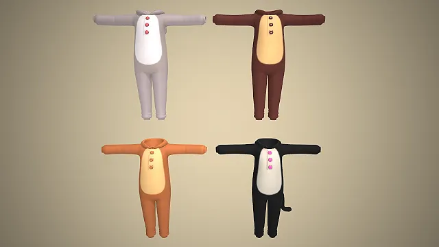 连体睡衣  动物造型  带帽设计  尾巴细节