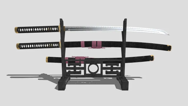 冷兵器  武士刀  摆件  写实风格  仿真