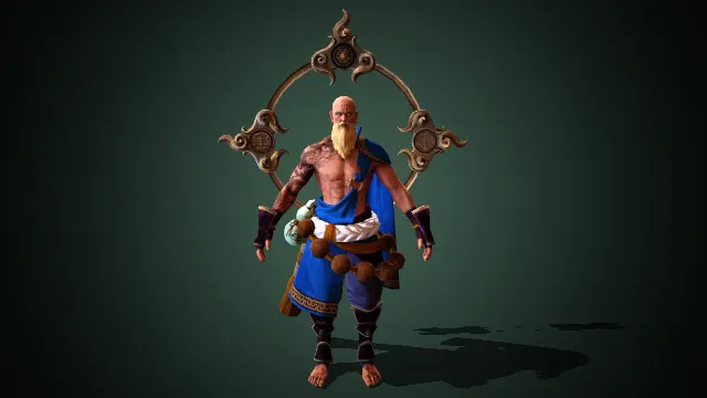 武僧 法师 方丈 战士  游戏cg英雄角色  3d模型