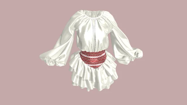 女性衣服 套装 上衣 pbr模型 服饰