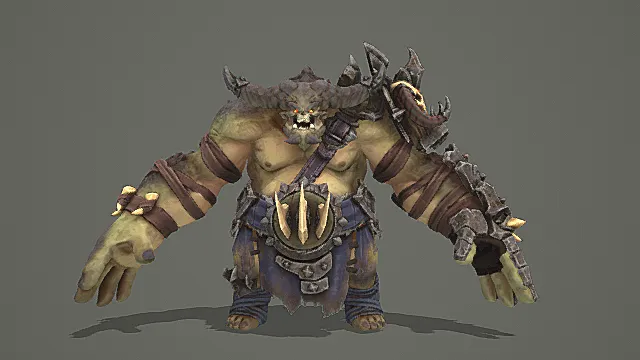 奇幻卡通风格牛角兽人战士