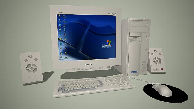 老式台式电脑     大头电脑    写实3D模型