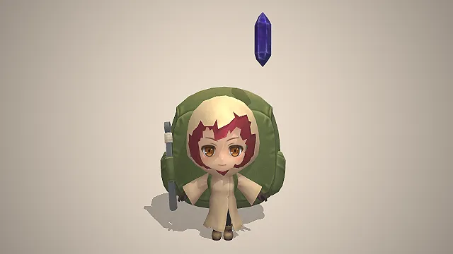 冒险旅人  红发棕瞳  水晶元素  背包客