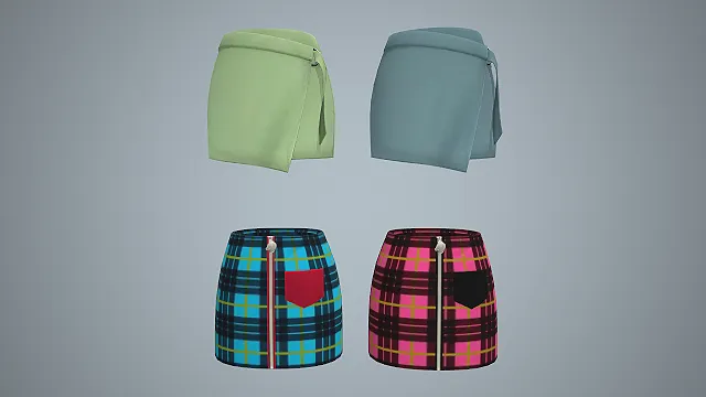 格纹短裙  甜酷少女风  撞色设计  包臀裙