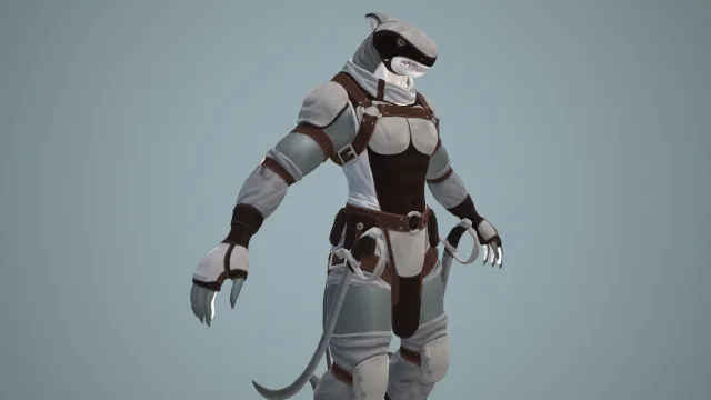 拟人鲨鱼战士士兵角色防护服武器