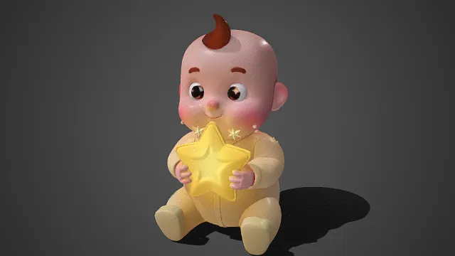 软萌风  卡通  幼童  圆胖可爱  粉嫩脸颊  大眼  治愈  婴儿的纯真