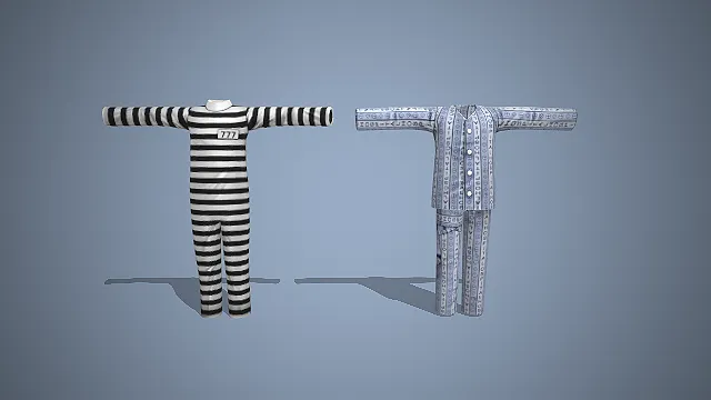 条纹连体衣  病号服  角色扮演  服装模型