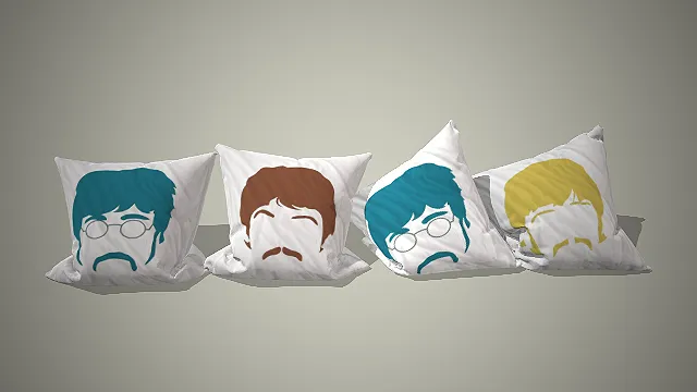 披头士主题抱枕  复古摇滚风  软质布艺  家居软装