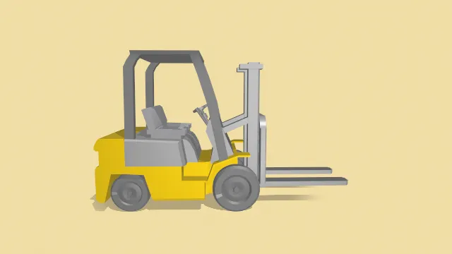 叉车 卡通风格 机械车辆 起重机