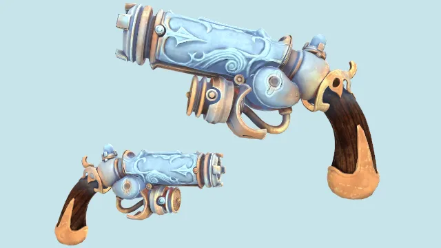 风格化霜冻手枪武器道具