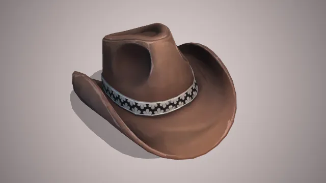 棕色牛仔帽帽檐花纹装饰