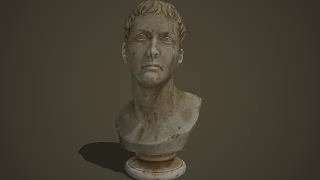 古典罗马风格人物胸像模型