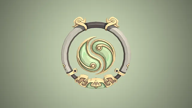 青玉太极纹饰  国风设计  玉质质感  游戏武器素材