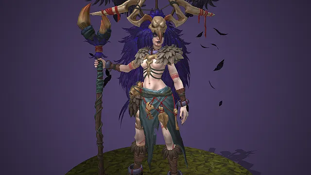 部落巫师  乌鸦主题  紫色羽毛  萨满祭司