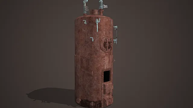 复古锈迹工业储罐模型