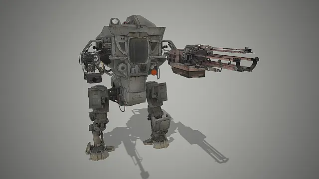 双足步行机甲  双管轨道炮  实战磨损  重型机甲