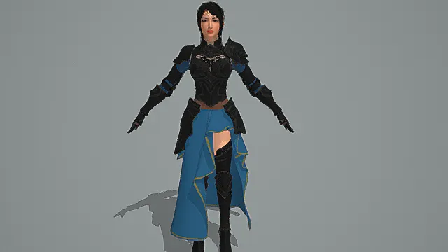 墨蓝锐刃·女侠客型近战刺客套装