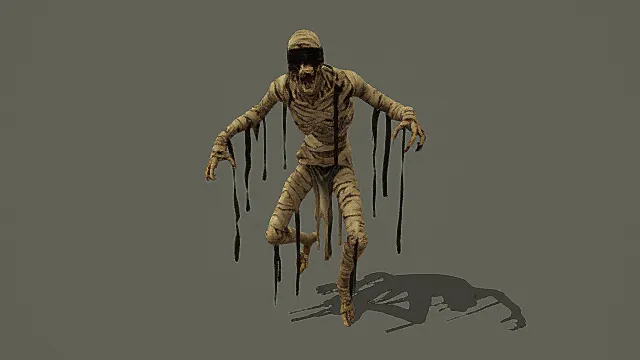 复古暗黑风缠裹木乃伊怪物3D模型