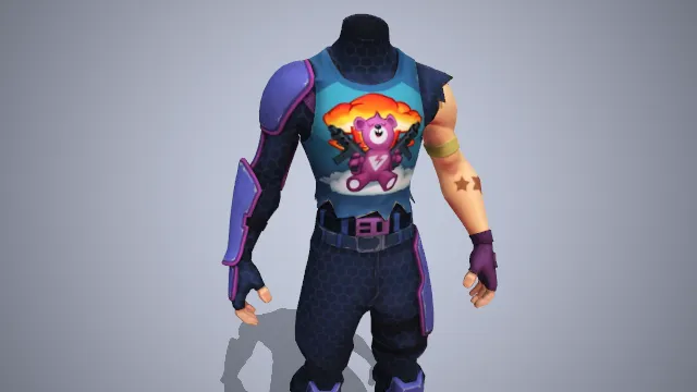 男士紧身衣，一边没有袖子，套有卡通背心