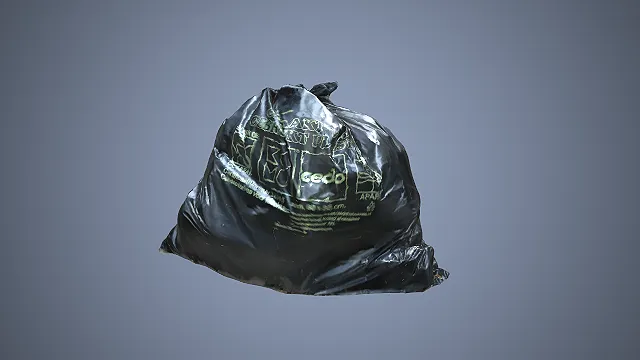 黑色垃圾袋  日常物品  细节纹理  写实渲染