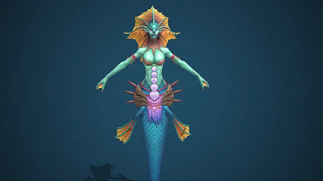 碧鳞海妖  人鱼双身形态  珍珠纹饰  渐变色尾鳍  