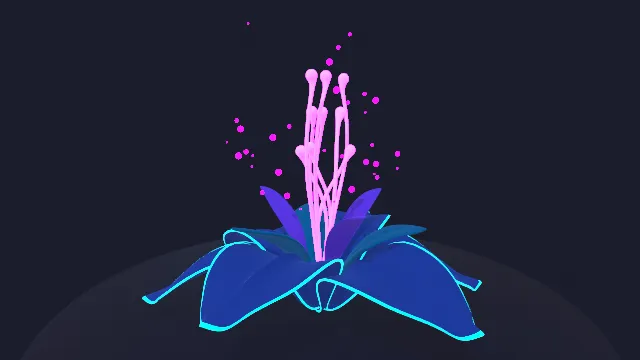 科幻植物发光花朵动画