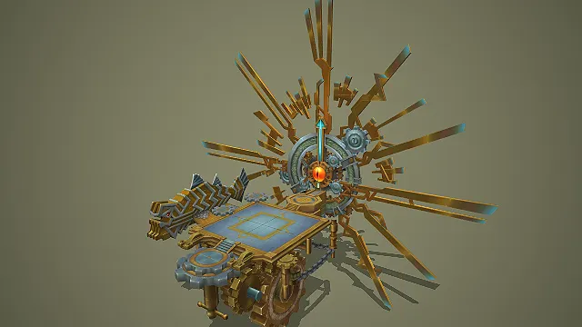 黄金机械飞行堡垒载具模型