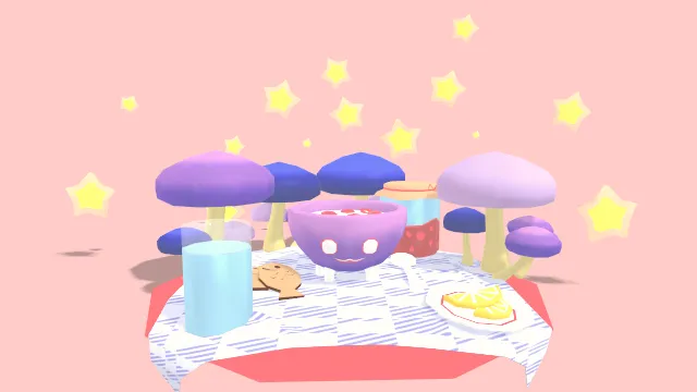 卡通风格化太空早餐星星食物