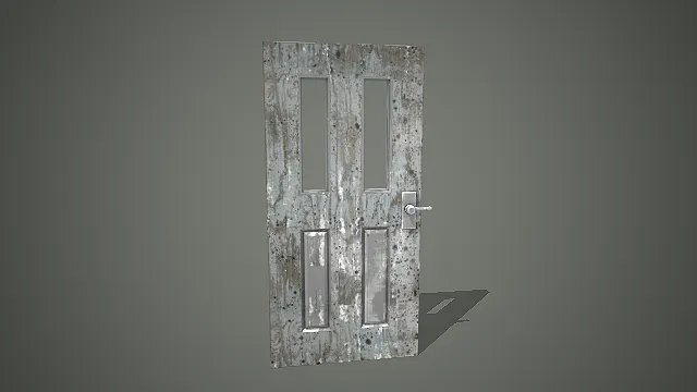 做旧木门  斑驳掉漆  场景道具  金属把手