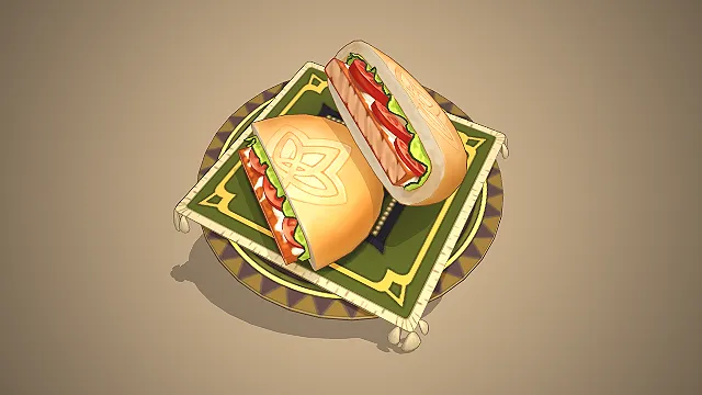 三明治模型  卡通风  手绘渲染  饱腹食物